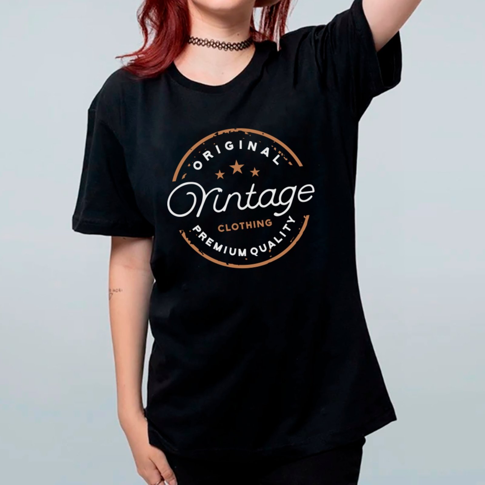 Vista 2 Camiseta Ousy Oversized Vintage Clothing Premium Design Clássico Street Unissex marrom ousy marrom