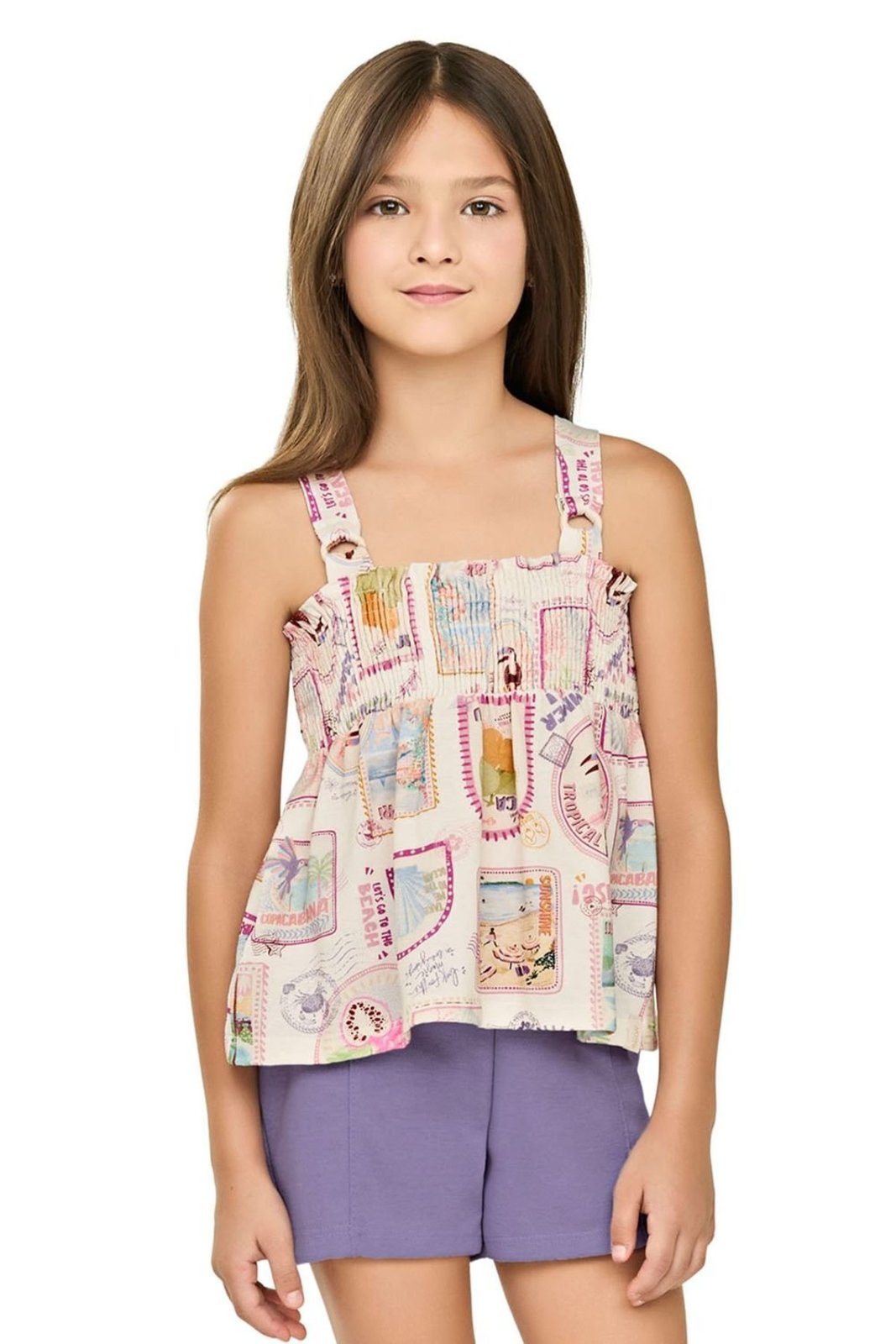 Infantil - Conjunto Menina Stamp Elian Bege