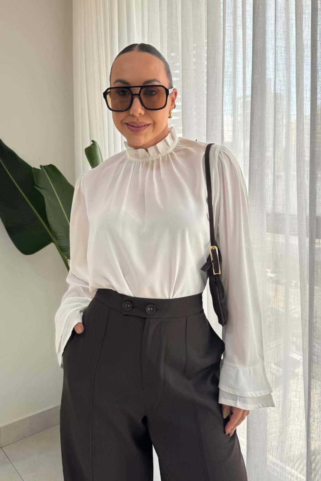 Blusa Vanibele Crepe Off White