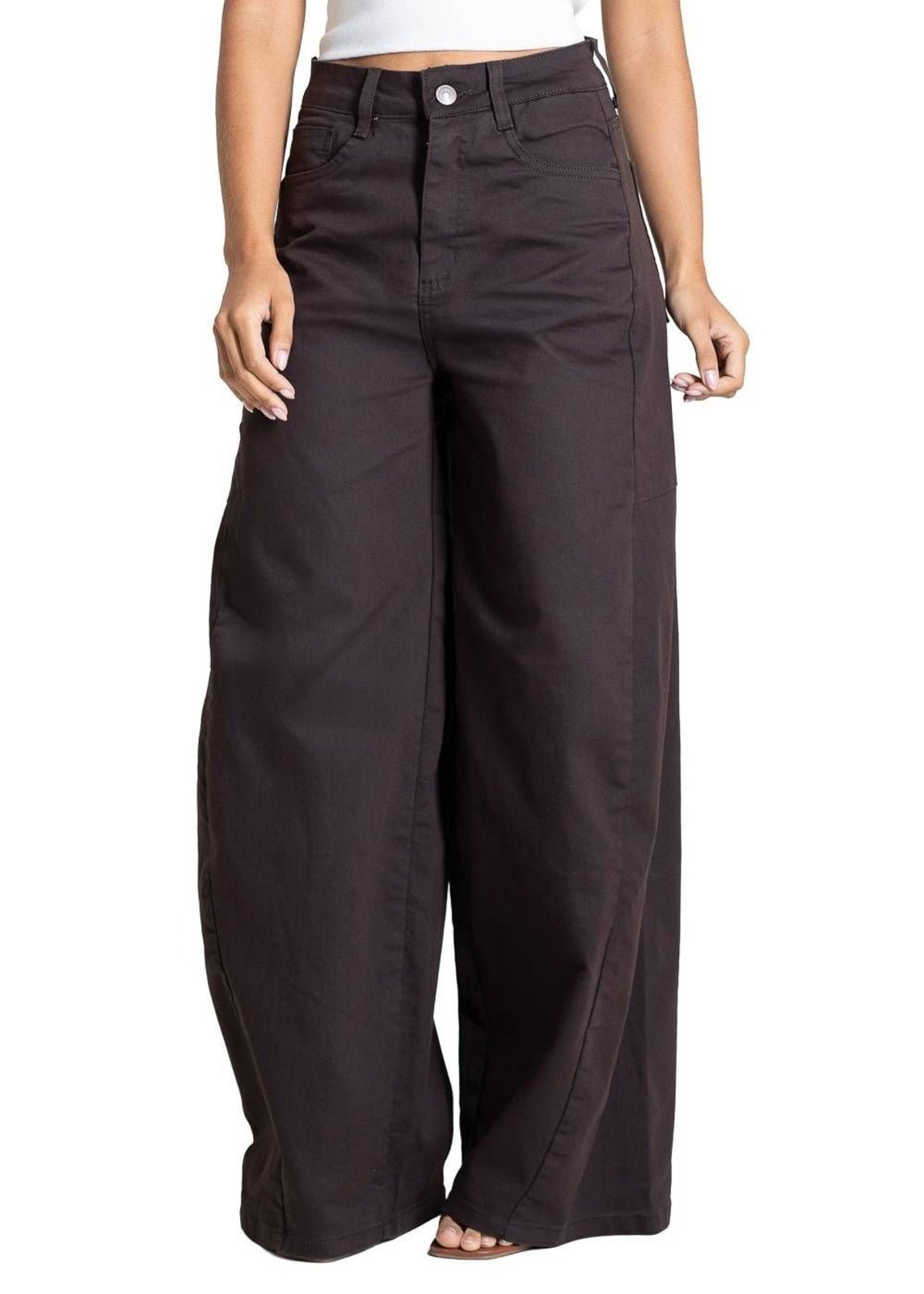 Calça Sarja Sawary Balloon - 283712 - Marrom - Sawary