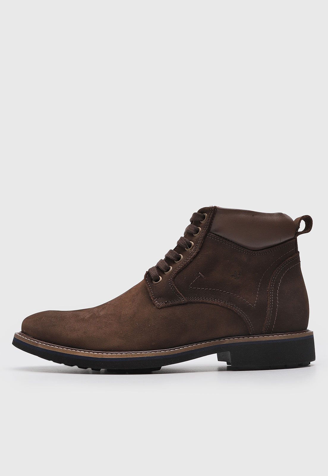 Bota de Couro Masculina Dudalina Cano Médio Marrom
