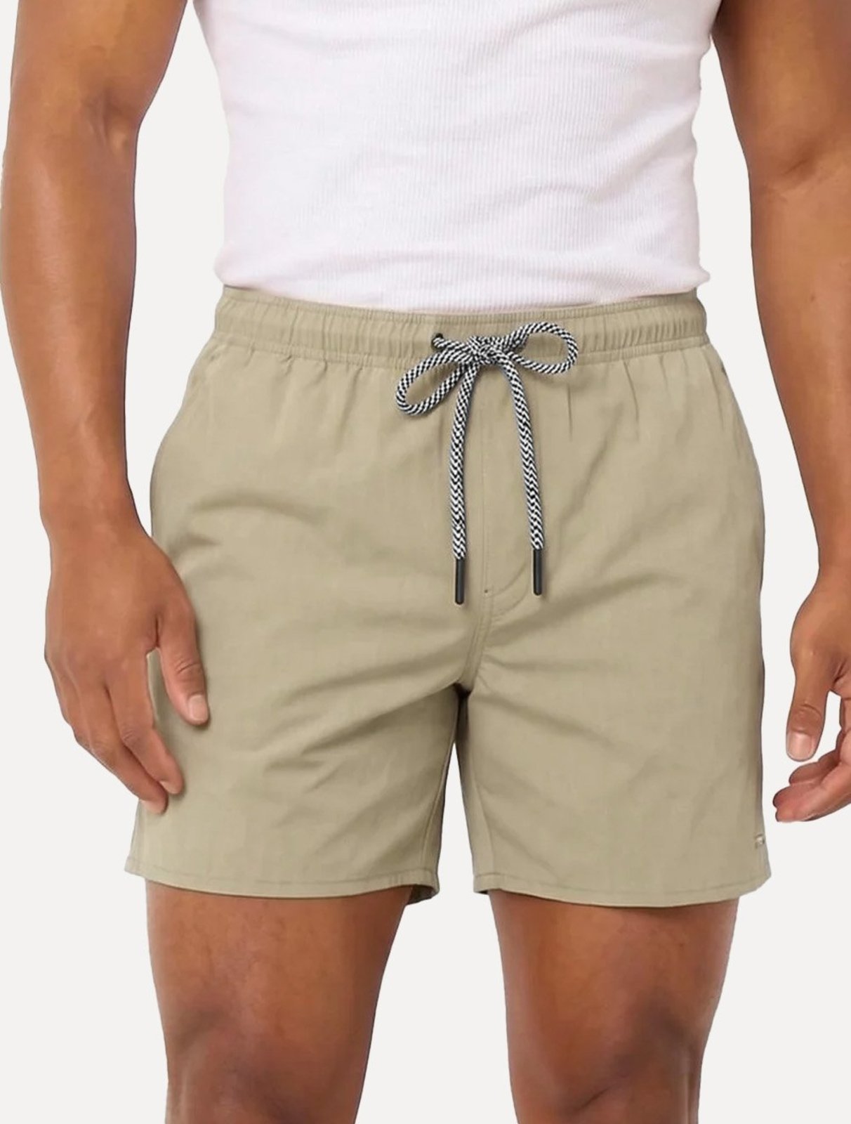 Short Aramis Masculino D'Água Elastico Logo Cáqui Médio
