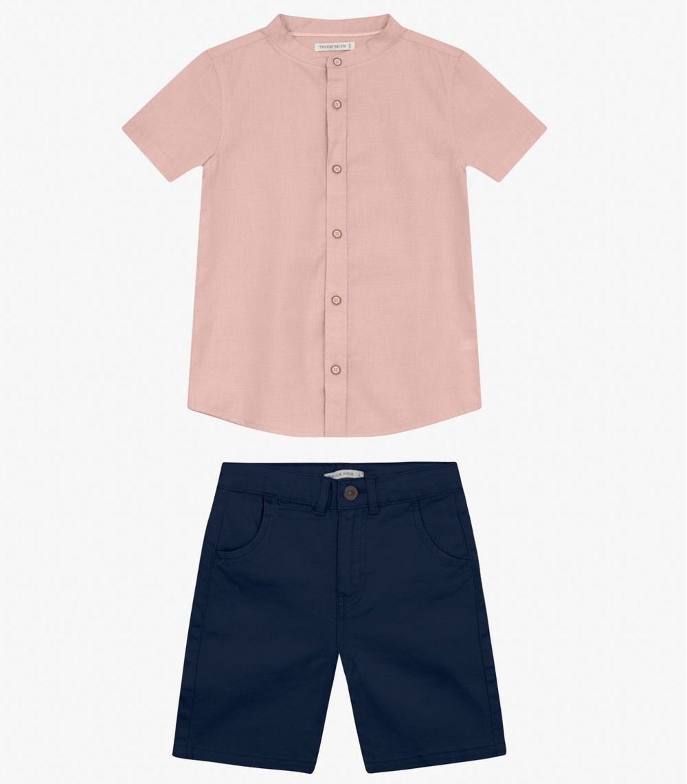 Infantil - Conjunto Camisa com Bermuda Trick Nick Rosa