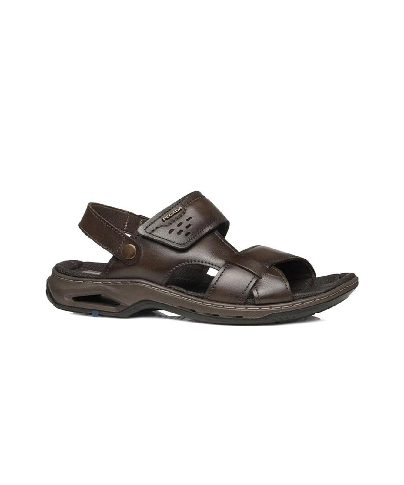 Sandália Pegada Masculina Couro Marrom Incolor