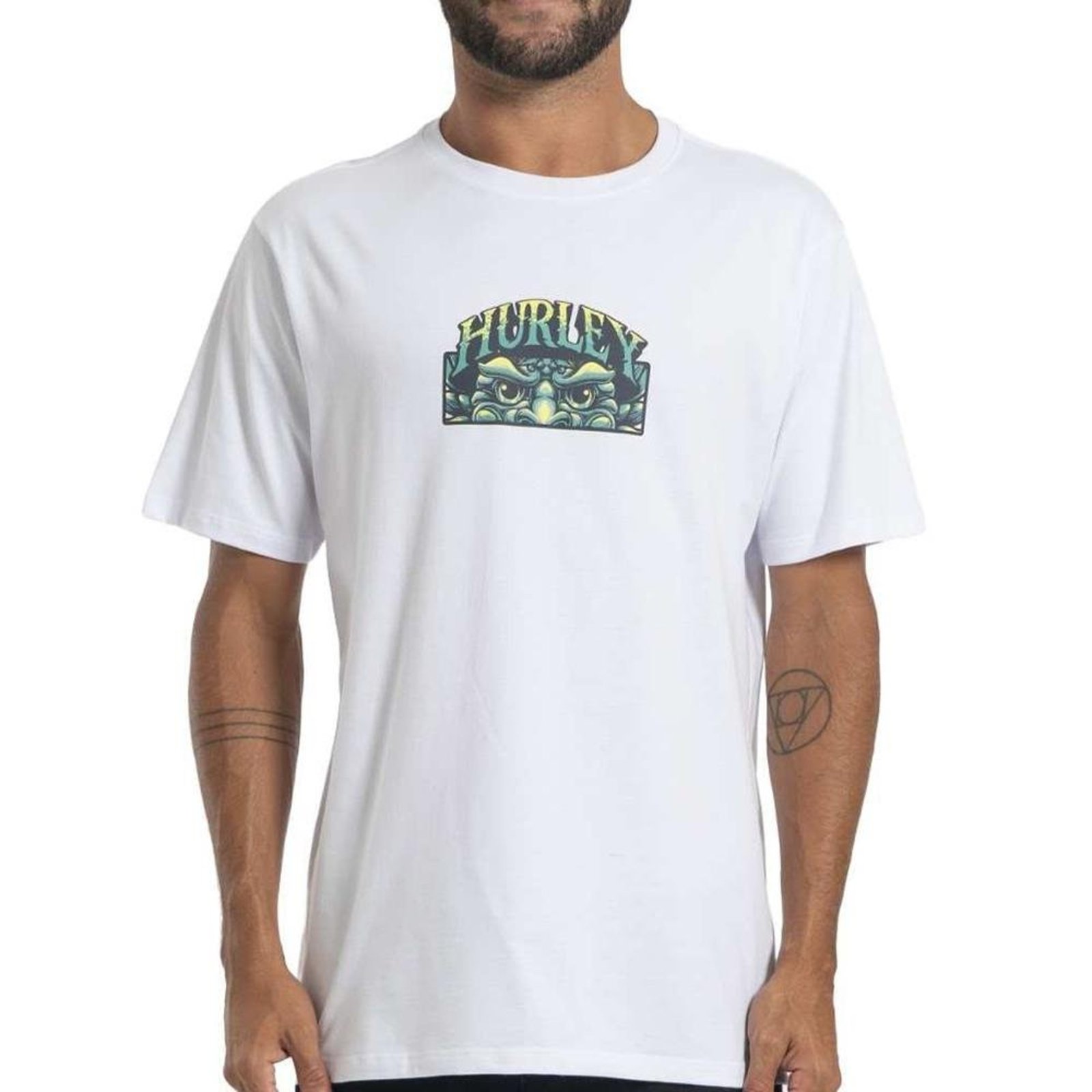 Camiseta Hurley Monster Plate SM27 Masculina Branco