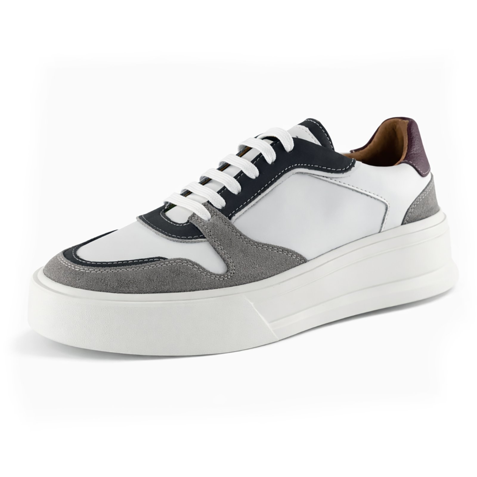 Tênis Masculino Navit Shoes Couro Legítimo Premium Forrado Conforto Solado Leve Branco