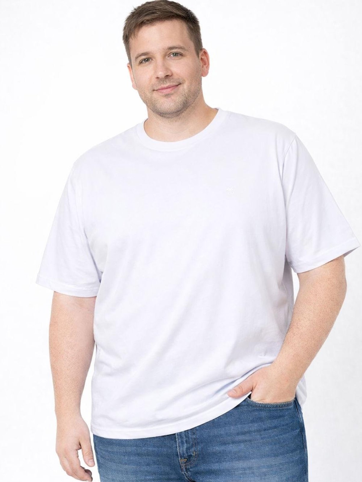 Camiseta Básica Plus Size Masculina BRANCO