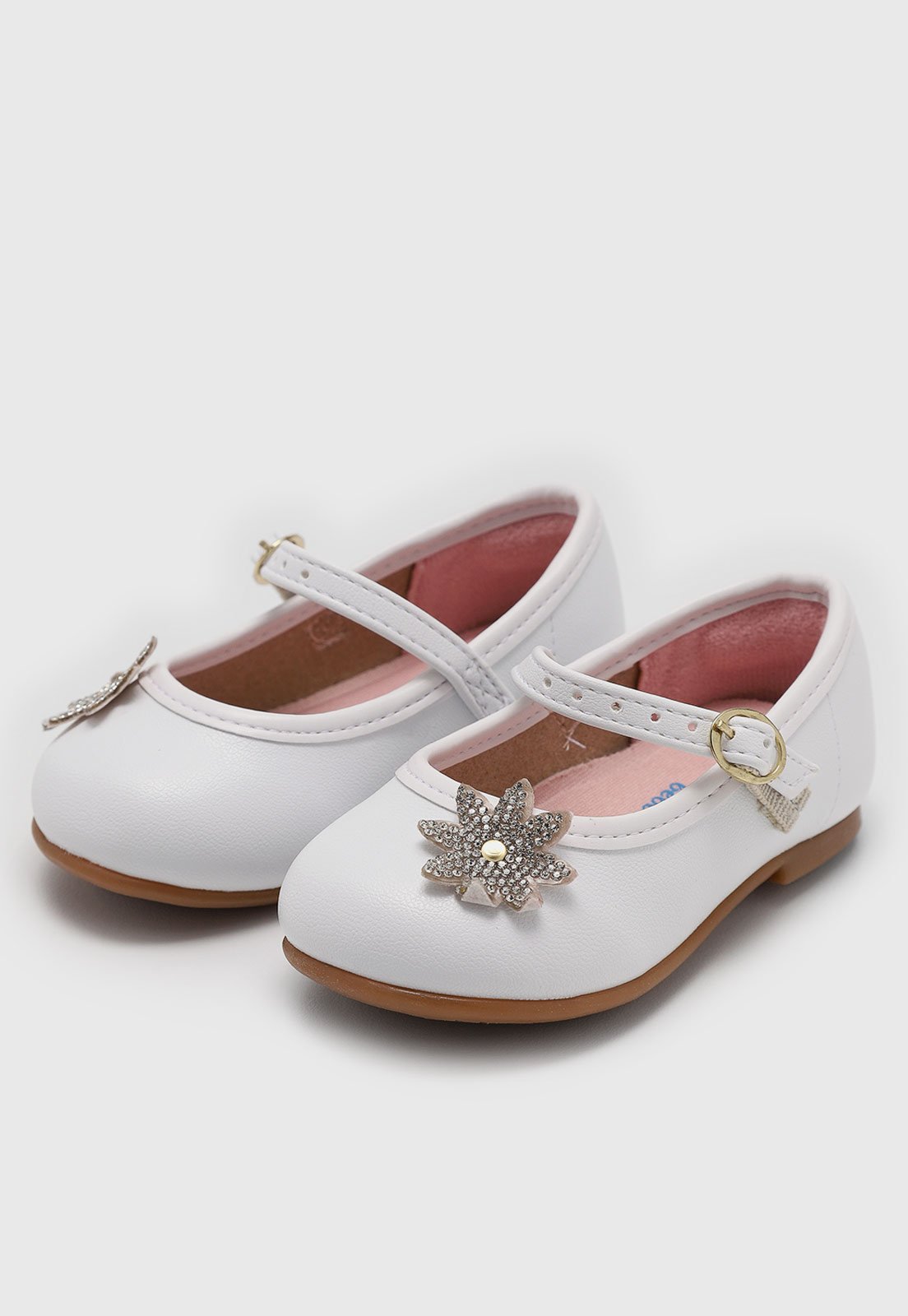 Vista 2 Infantil - Sapatilha Molekinha Floral Branca branco MOLEKINHA branco