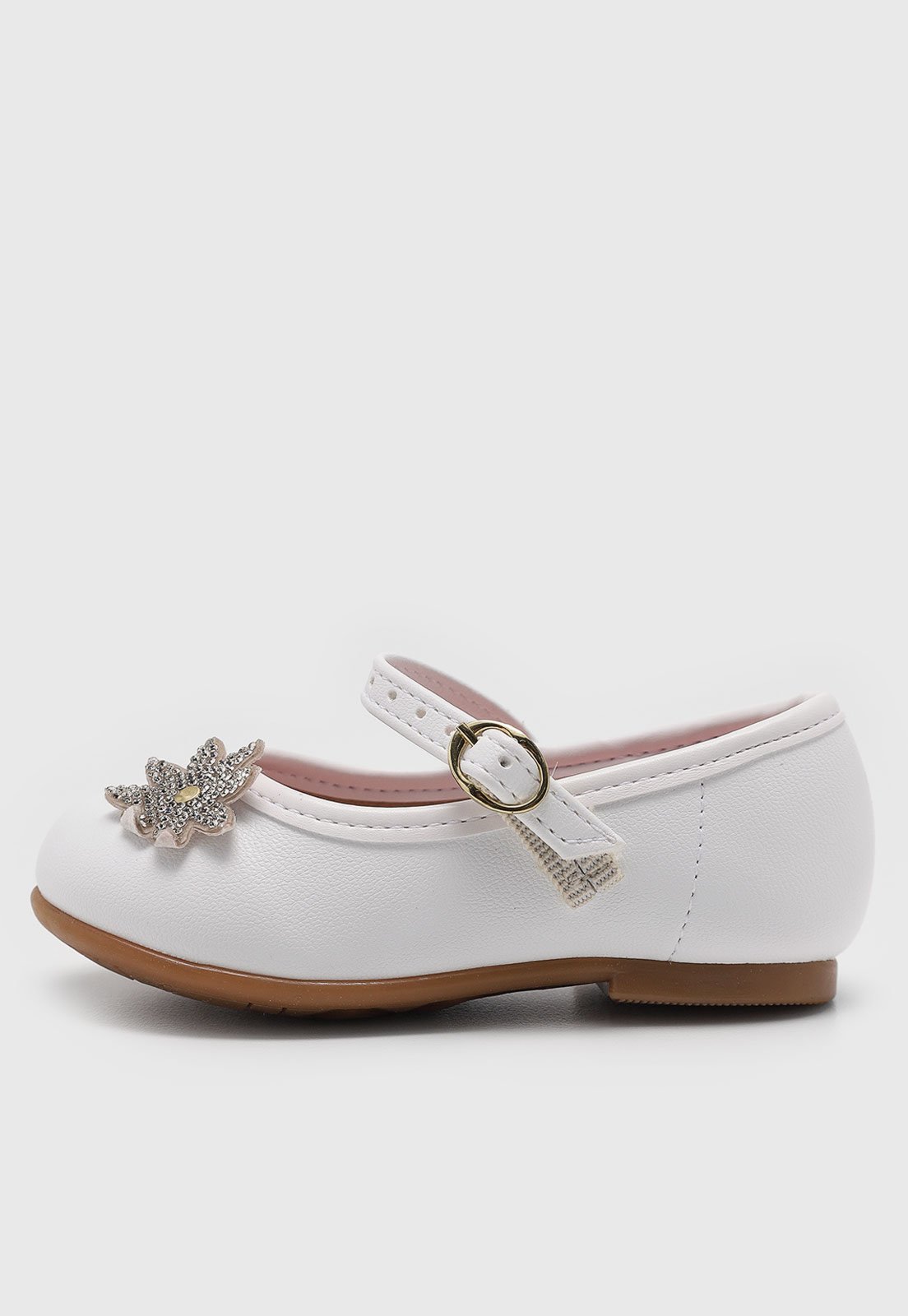 Vista 3 Infantil - Sapatilha Molekinha Floral Branca branco MOLEKINHA branco