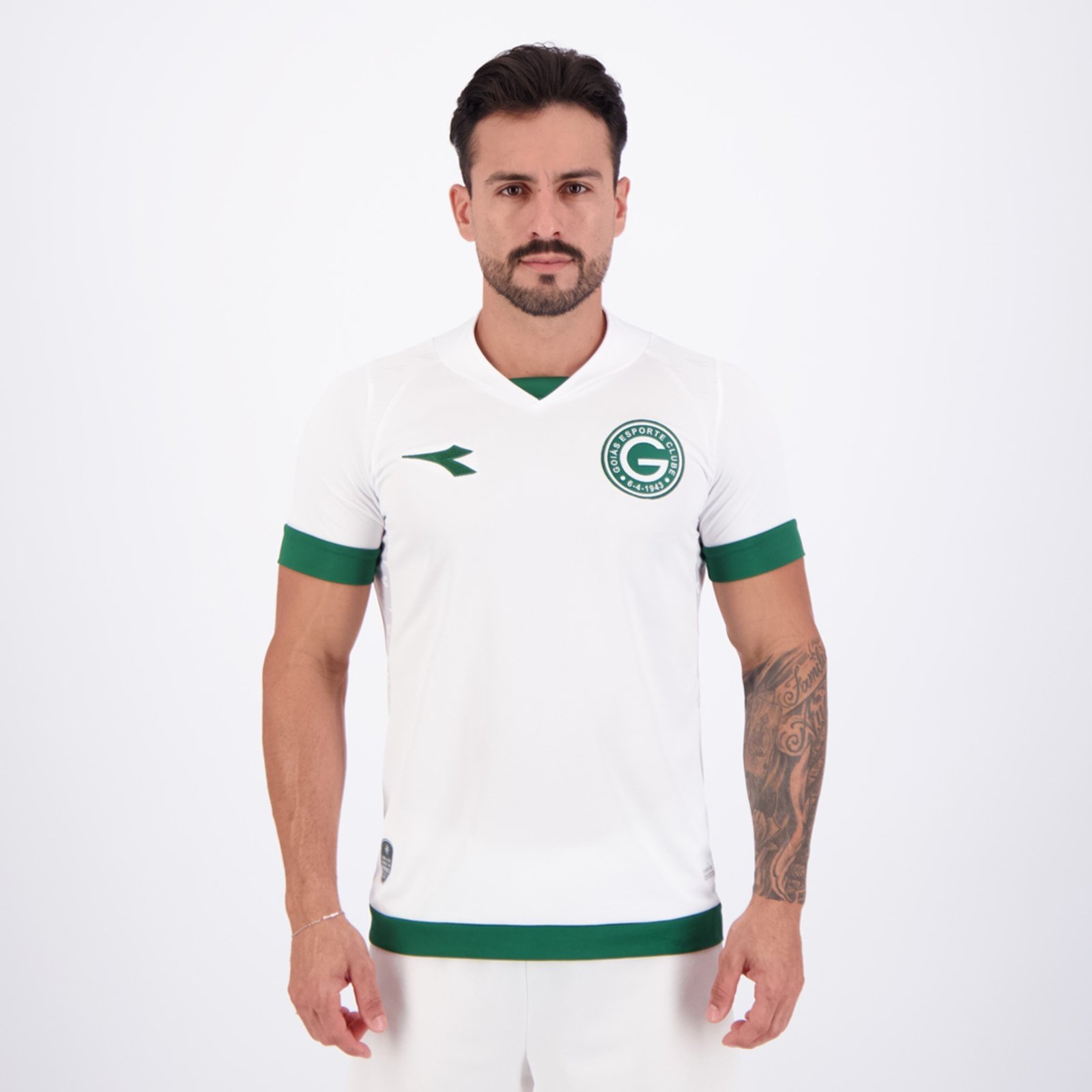 Vista 2 Camisa Diadora Goiás II 2025 Branca branco Diadora branco