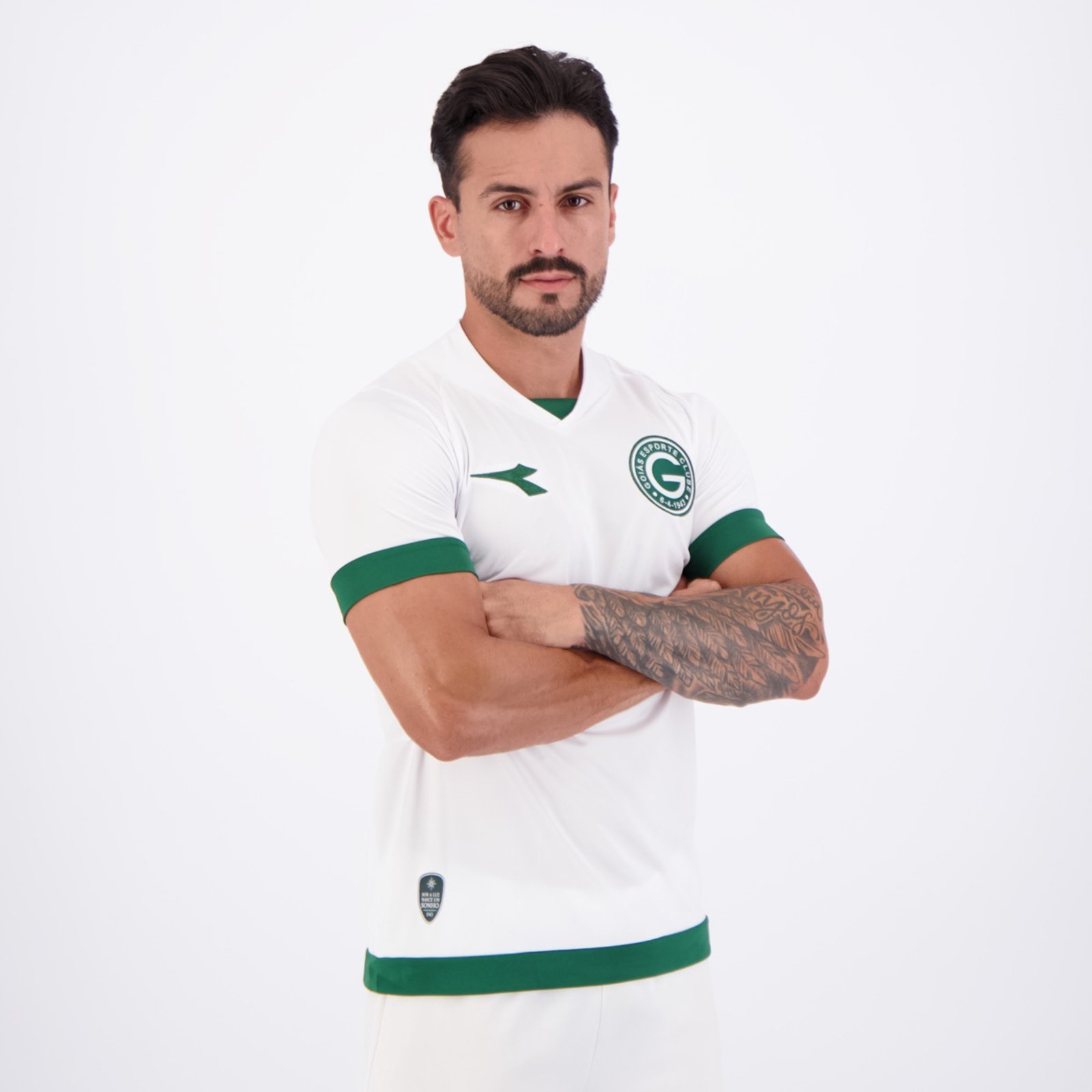 Vista 3 Camisa Diadora Goiás II 2025 Branca branco Diadora branco