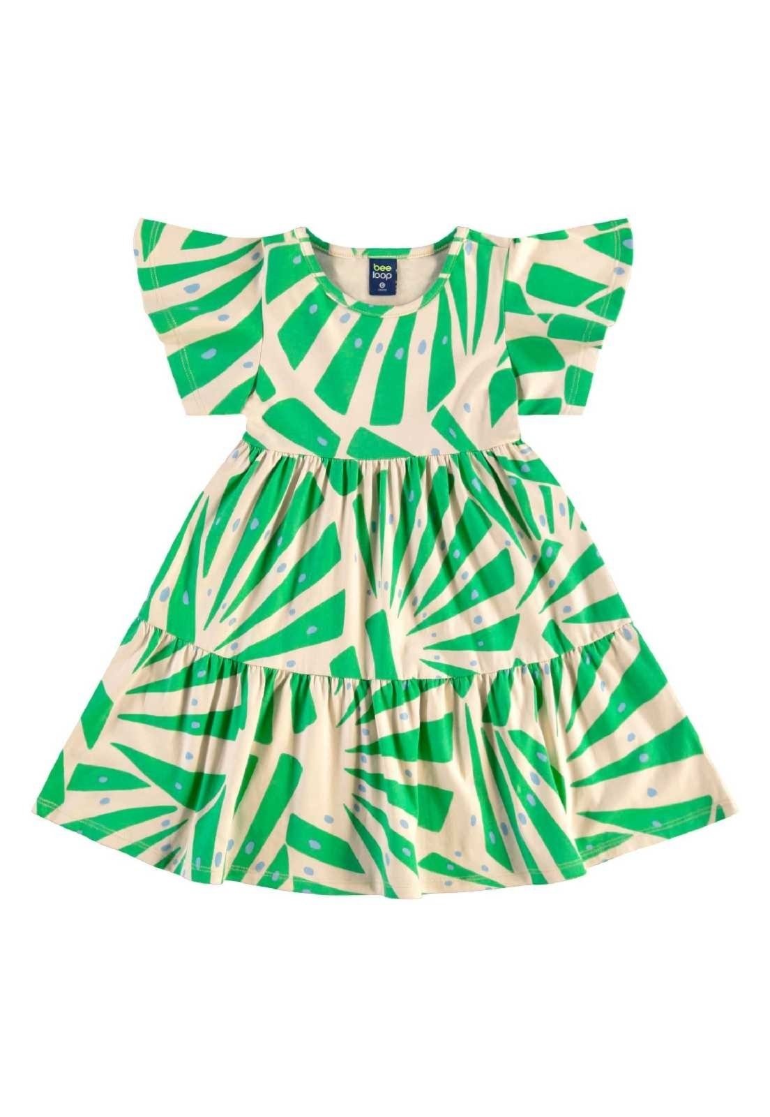 Infantil – Vestido em Cotton Bee Loop Verde