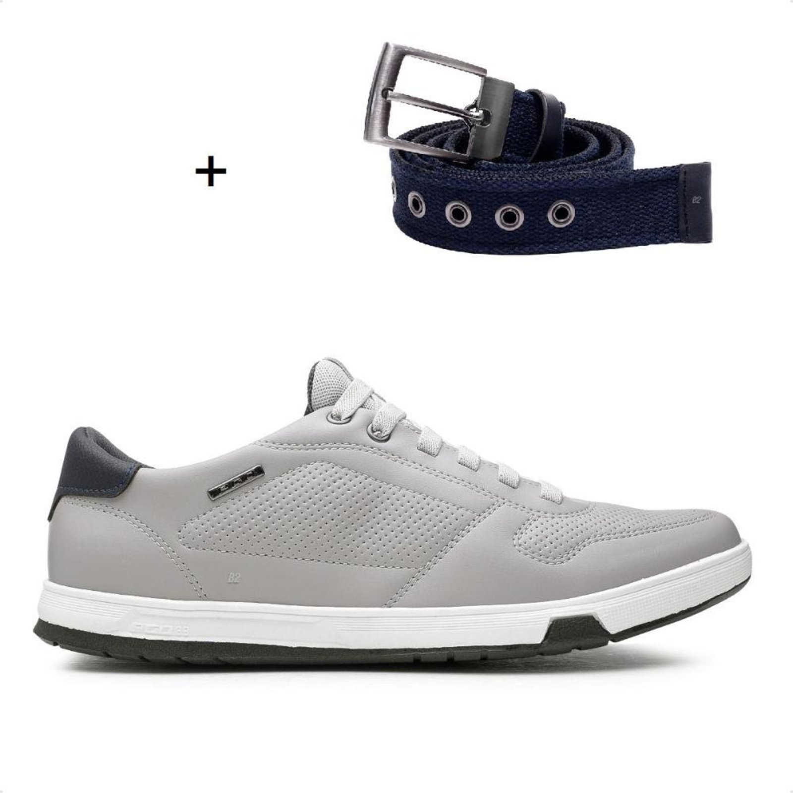 Sapatênis Pegada Casual Element Masculino + Cinto Dupla Face Fivela Cinza