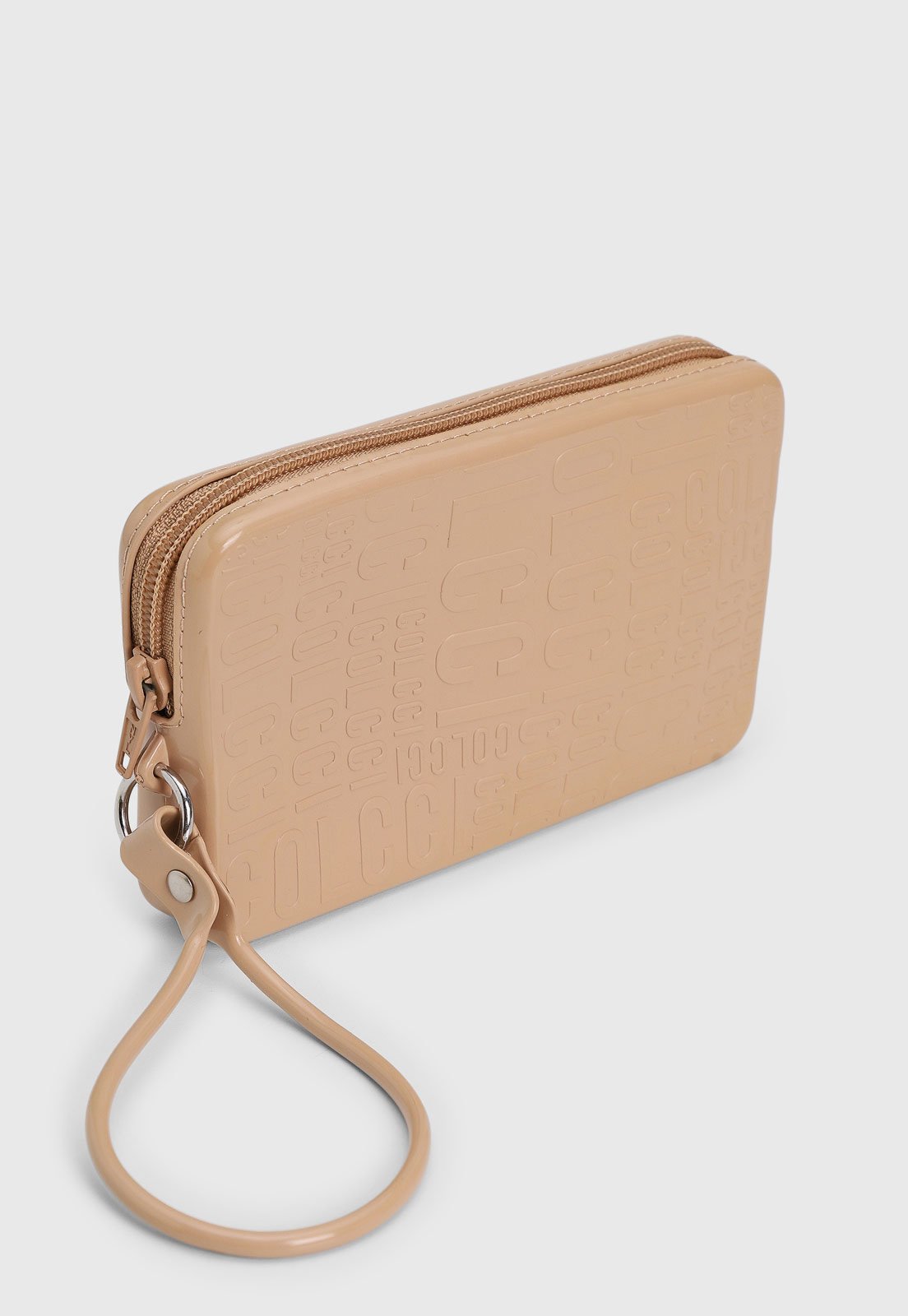 Vista 3 Bolsa Feminina Colcci Pequena Logo Alto Relevo bege Colcci bege