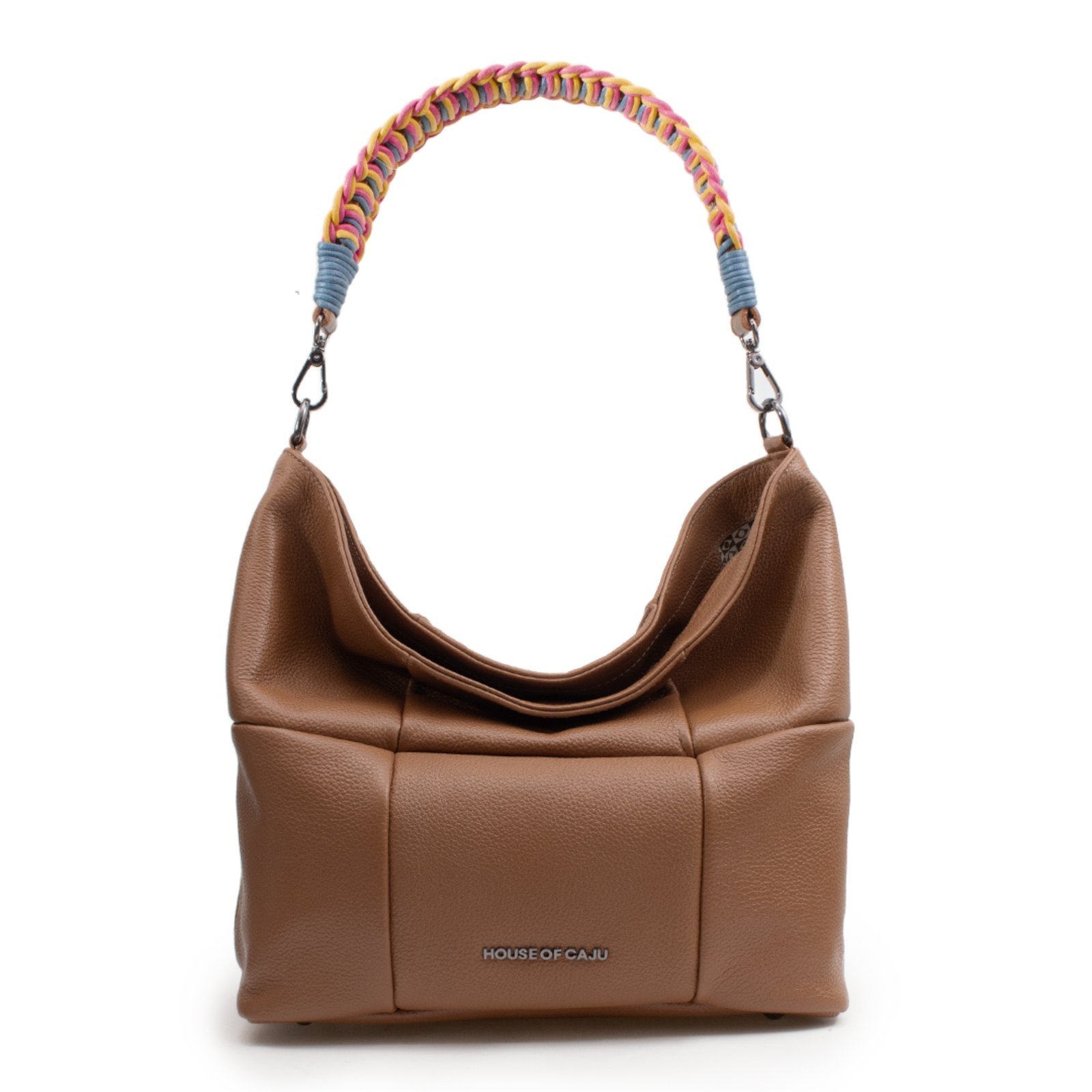 Bolsa Feminina Em Couro Tiracolo Caramelo “Graziela Oliveira”””