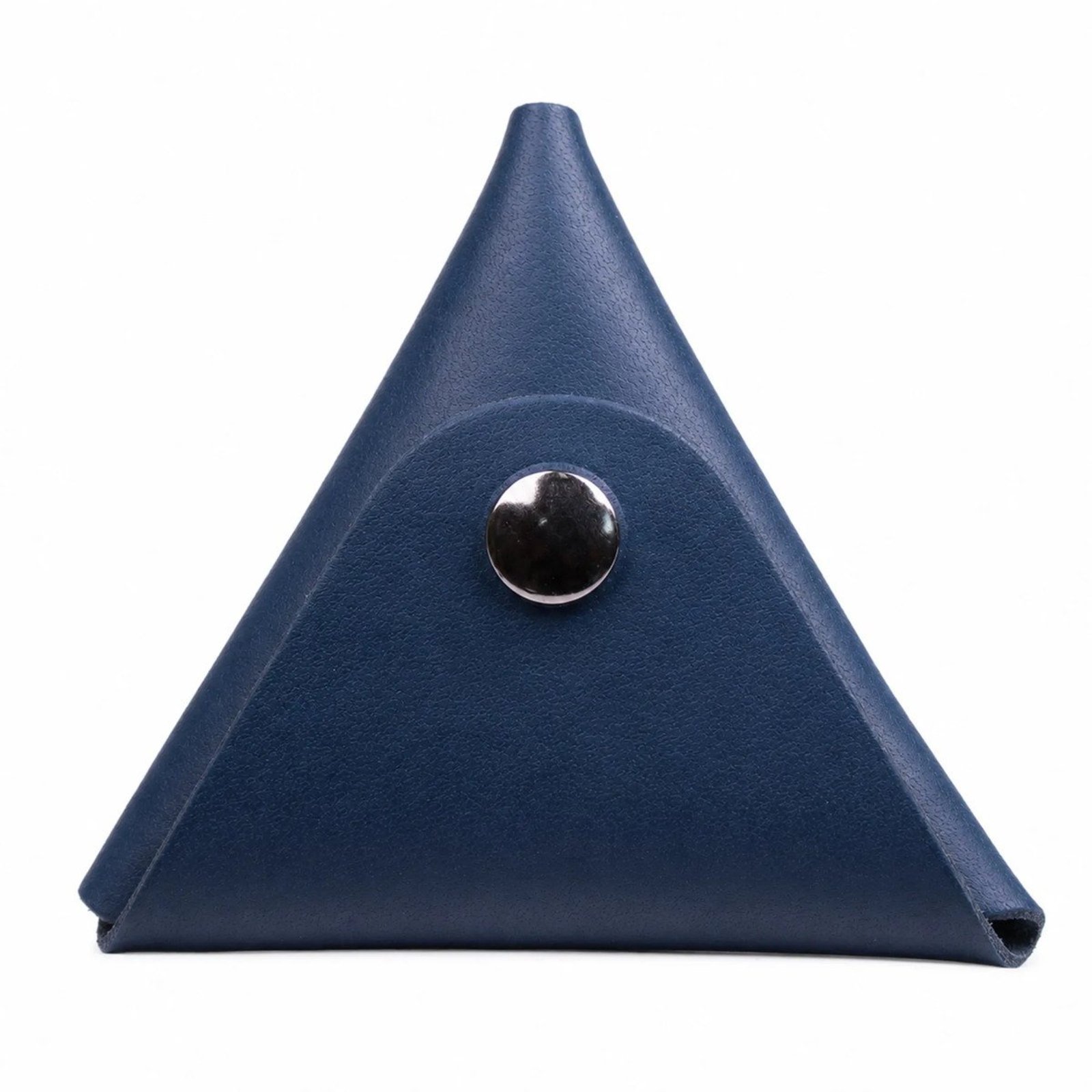 Porta Moedas Triangular em Couro com Botão Artlux 472 Azul