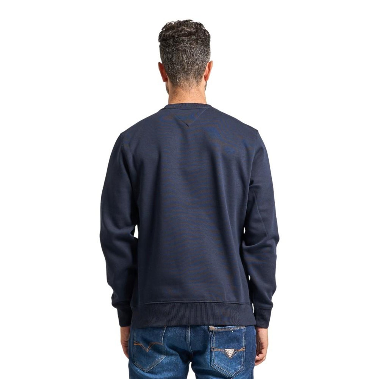 Vista 3 Moletom Tommy Hilfiger Small Crest Outline Crew Neck Marinho azul marinho azul marinho
