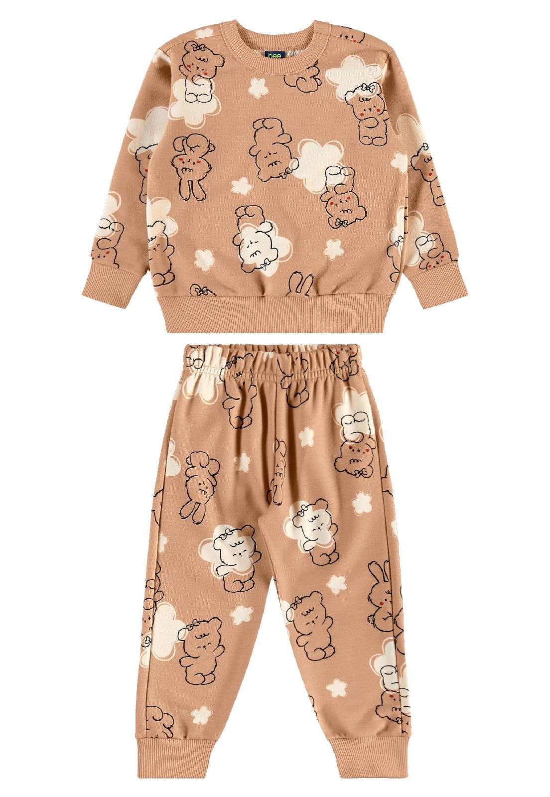 Infantil - Conjunto Ursos e Coelhos Bee Loop Marrom