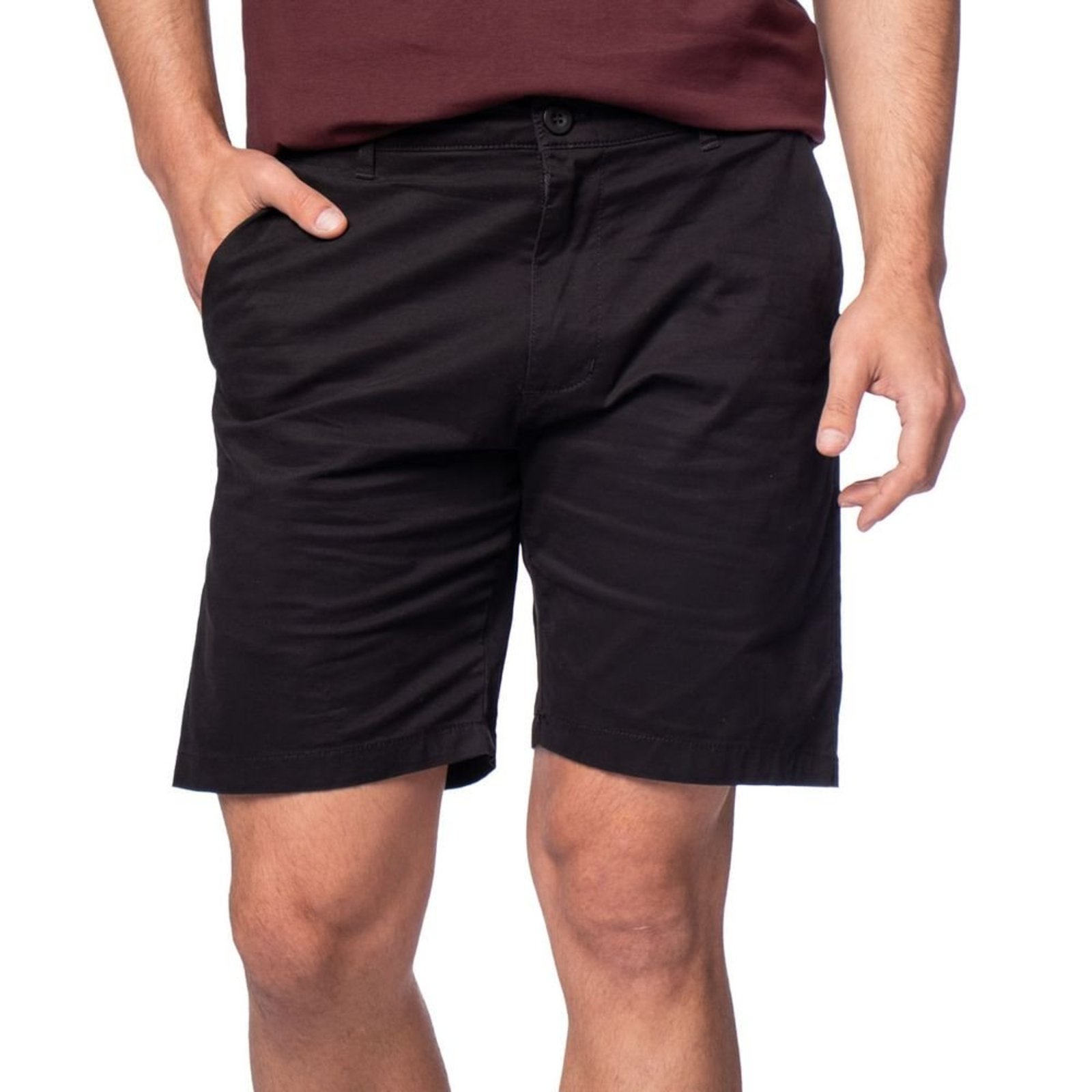 Bermuda Masculina Sea Surf Reta Casual Sarja Preto