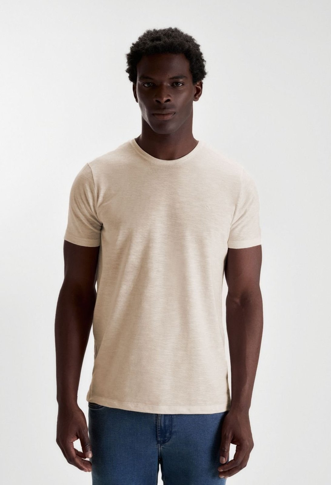 CAMISETA DOCTHOS SLIM MANGA CURTA LINHO FLAMÊ 005 Bege G