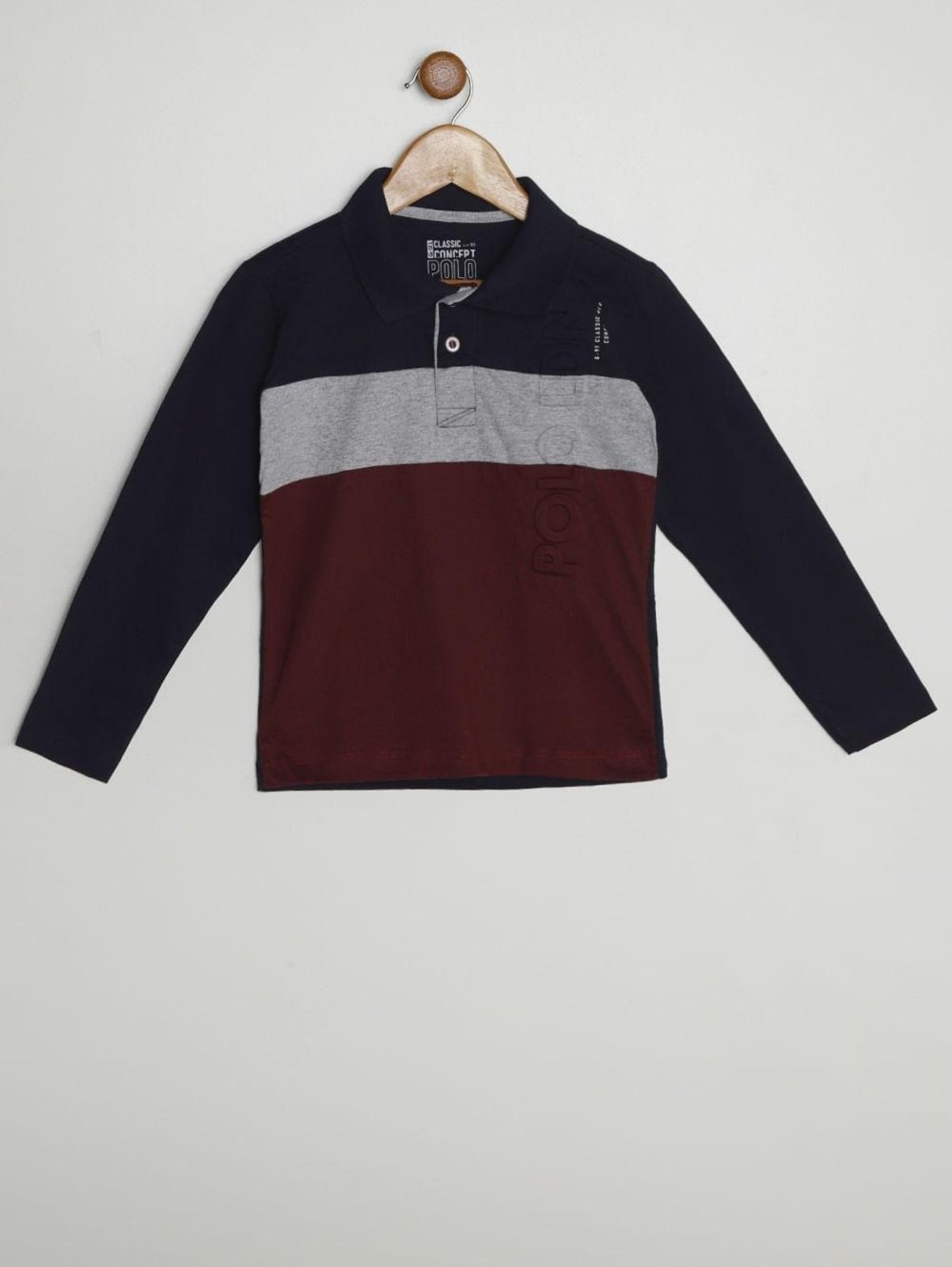Infantil - Polo Manga Longa Para Menino - MARINHO