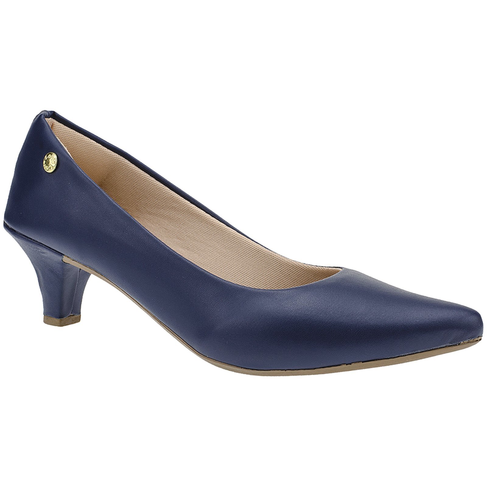 Vista 3 Scarpin Feminino Sapato Social Feminino Bico Fino Scarpin Salto Baixo Angipé azul marinho Angipé azul marinho
