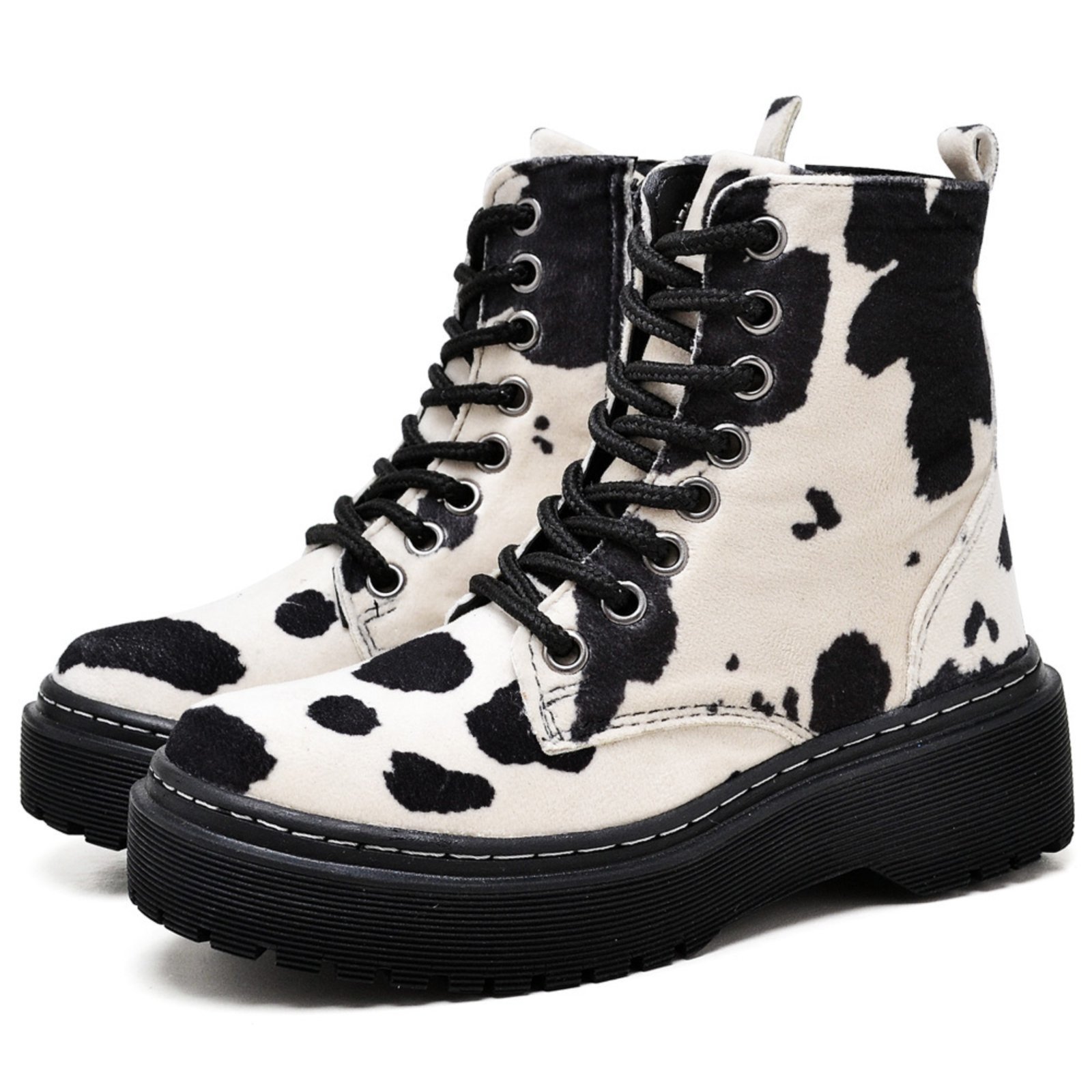 Infantil - Bota Coturno Feminino Tratorada Animal Print DUBUY 1105FG Preto
