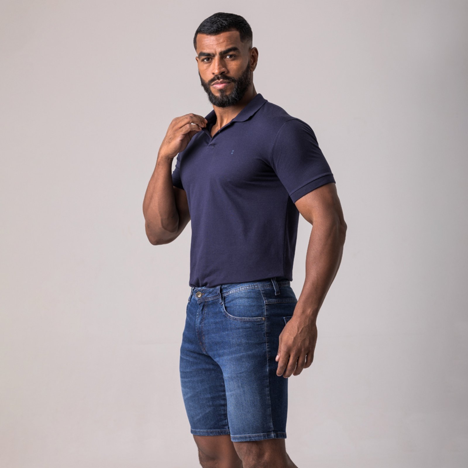Bermuda Jeans Slim Masculina Zune Azul