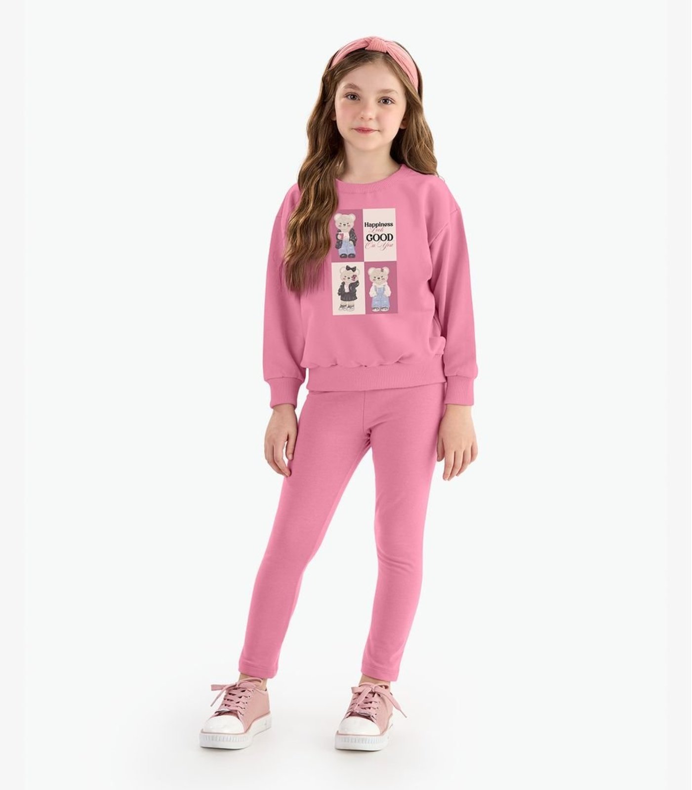 Infantil - Conjunto Blusão Com Legging Menina Rovi Rosa