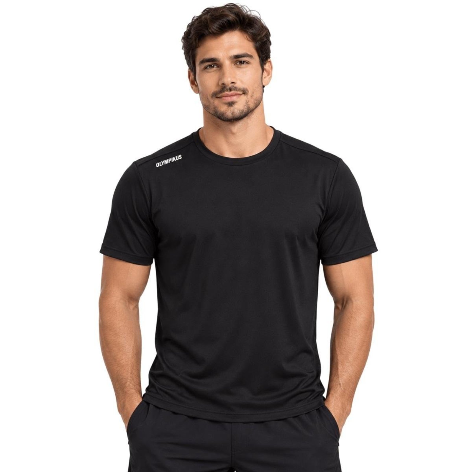 Camiseta Manga Curta Masculina Esportiva Olympikus Preta