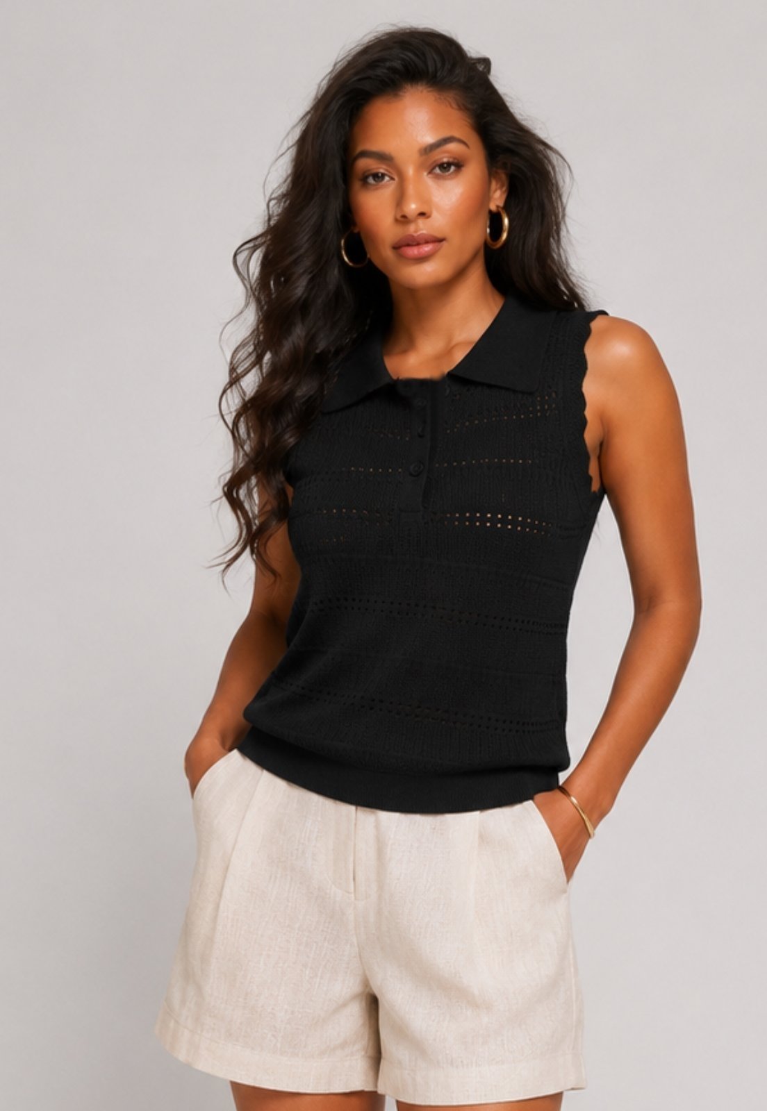 Regata Tricot Fresh Gola Polo Salvatore Preta