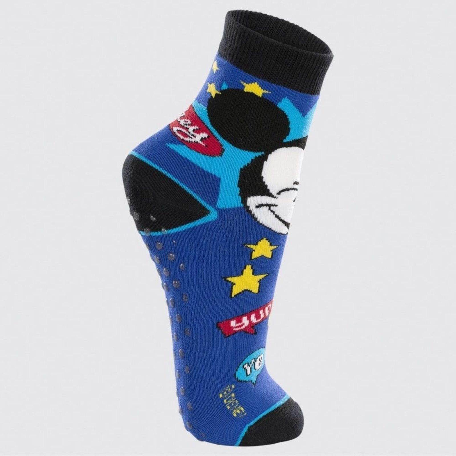 Vista 3 Meia Lupo Mickey Cano Alto 2942 Antiderrapante Preto azul Lupo azul