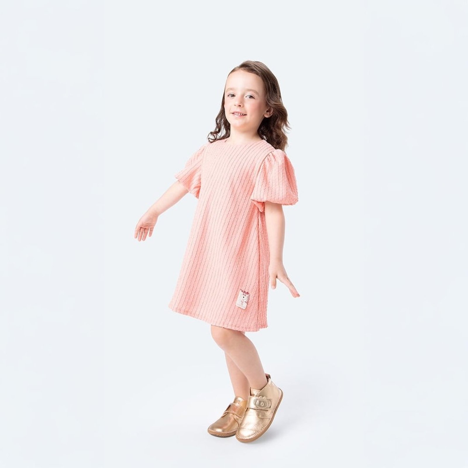 Infantil - Vestido Curto Texturizado Menina Lilica Ripilica