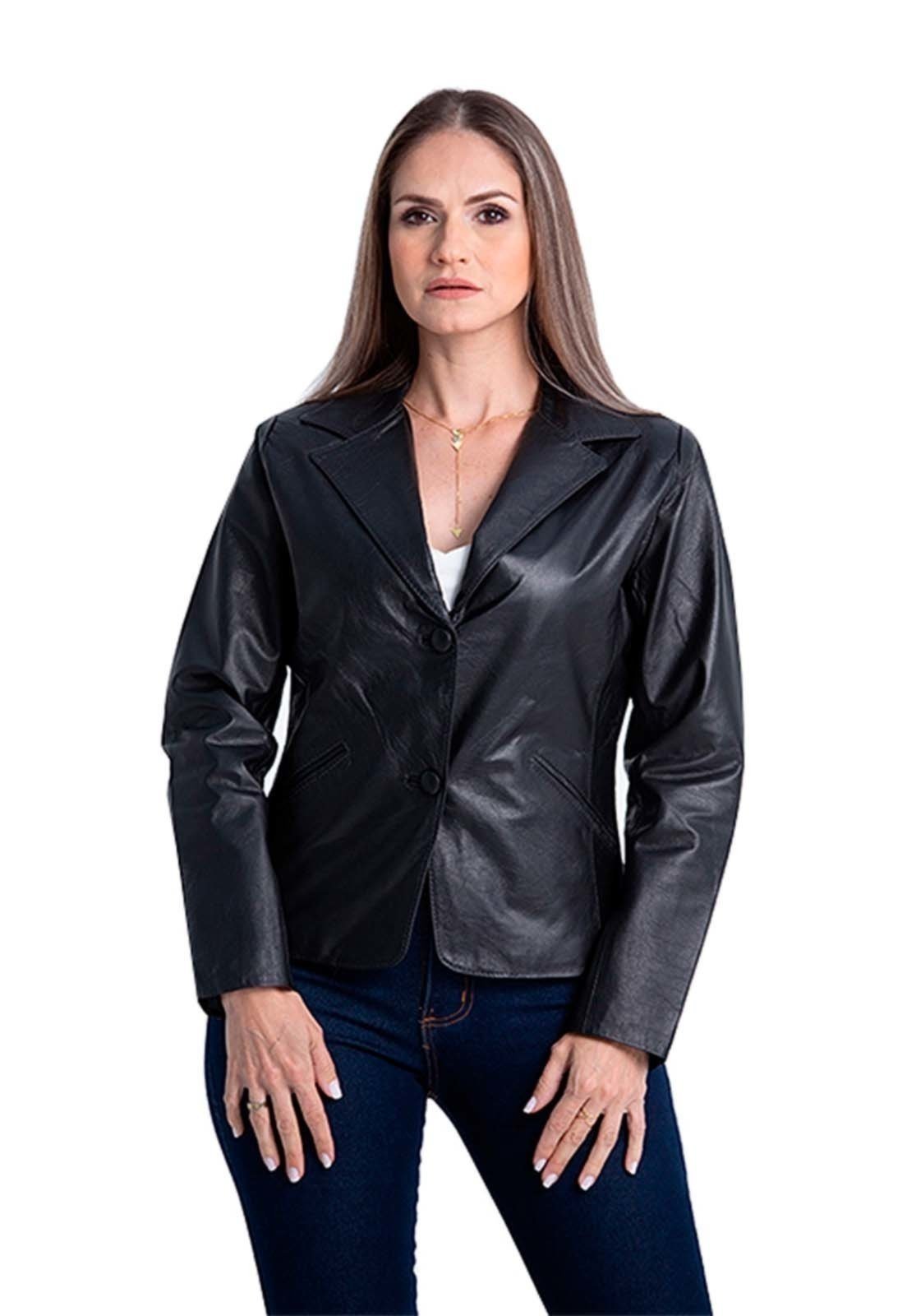 Casaco de Couro Spencer Preto