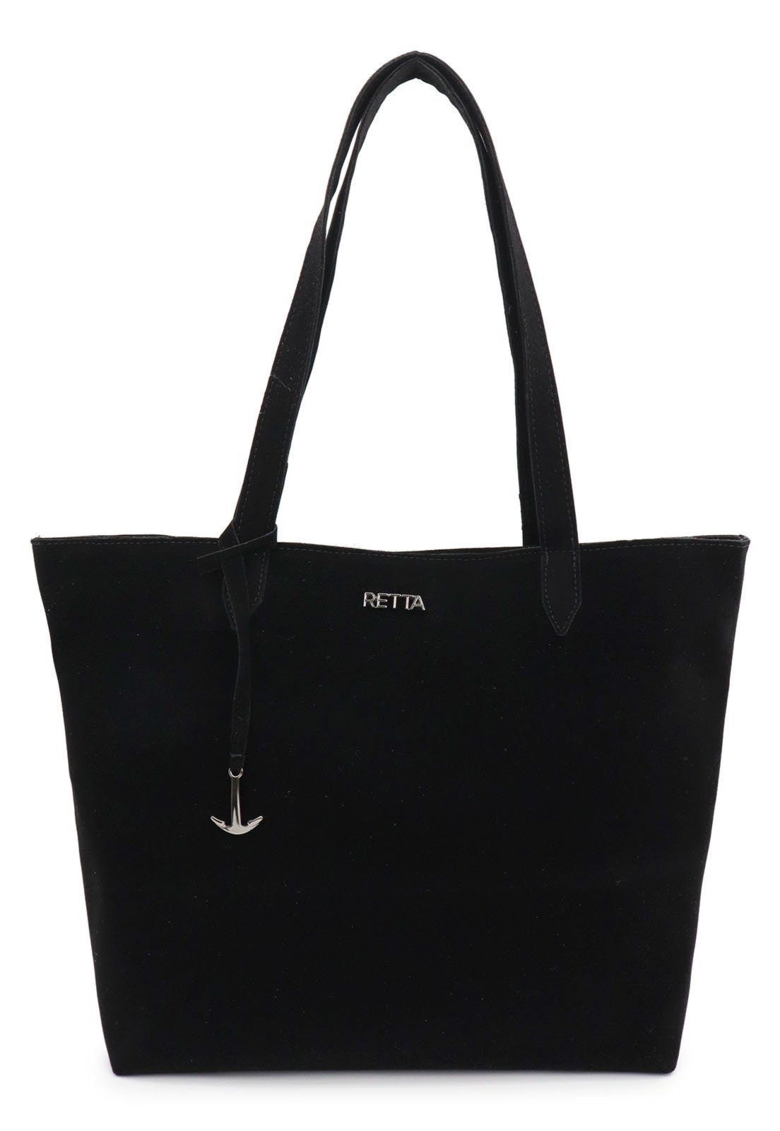 Vista 2 Bolsa Sacola Feminina Alça de Ombro e Mão Espaçosa Notebook Tablet Para dia dia Faculdade e Trabalho Retta Oficial preto Retta Oficial preto