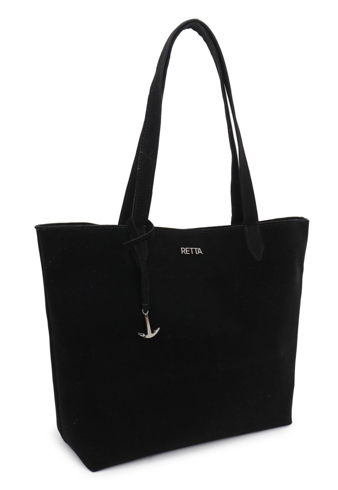 Vista 3 Bolsa Sacola Feminina Alça de Ombro e Mão Espaçosa Notebook Tablet Para dia dia Faculdade e Trabalho Retta Oficial preto Retta Oficial preto