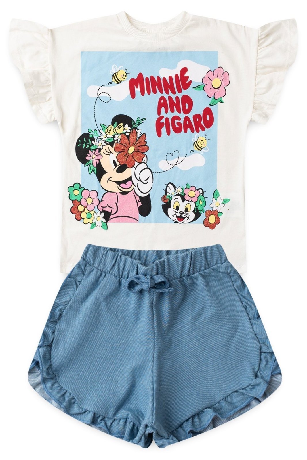 Infantil - Conjunto Disney Feminino Camiseta e Short Minnie