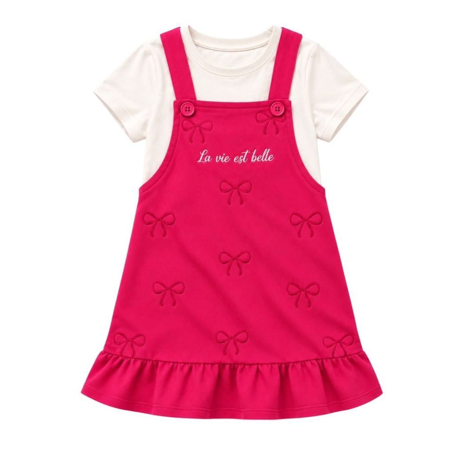 Infantil - Conjunto Menina Blusa Meia Malha Penteada + Salopete Moletinho