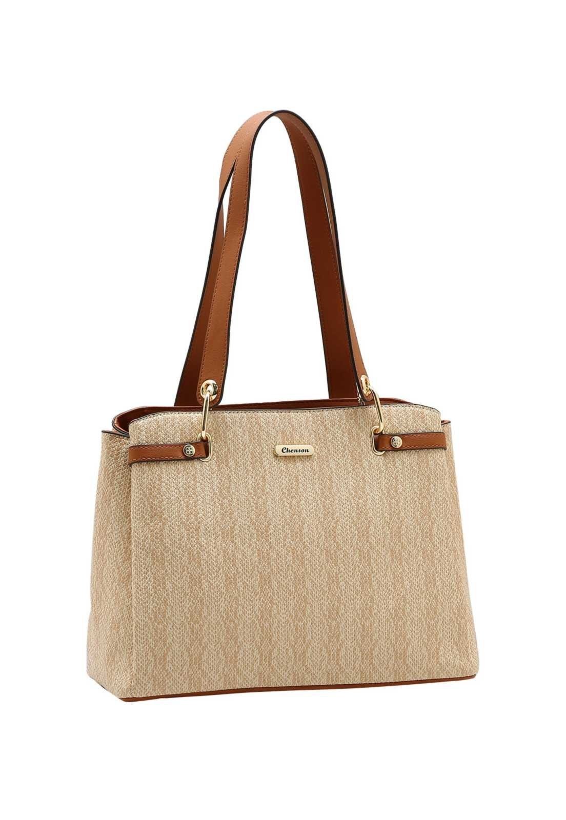 Bolsa Feminina Chenson Ombro Textura Clean 3485972 Bege