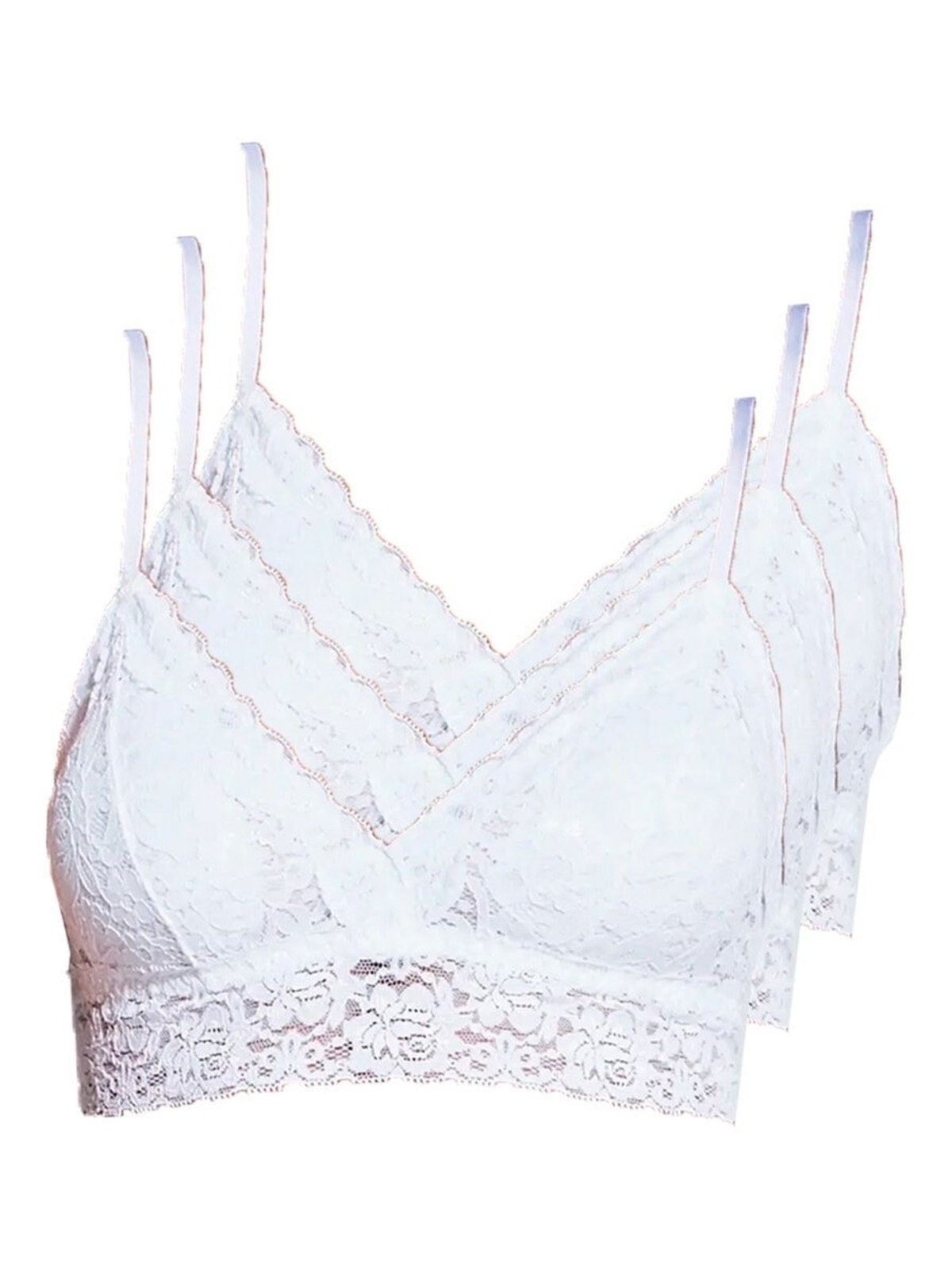 Kit com 3 Top sem Aro com Bojo Removível Hope L12273 Branco