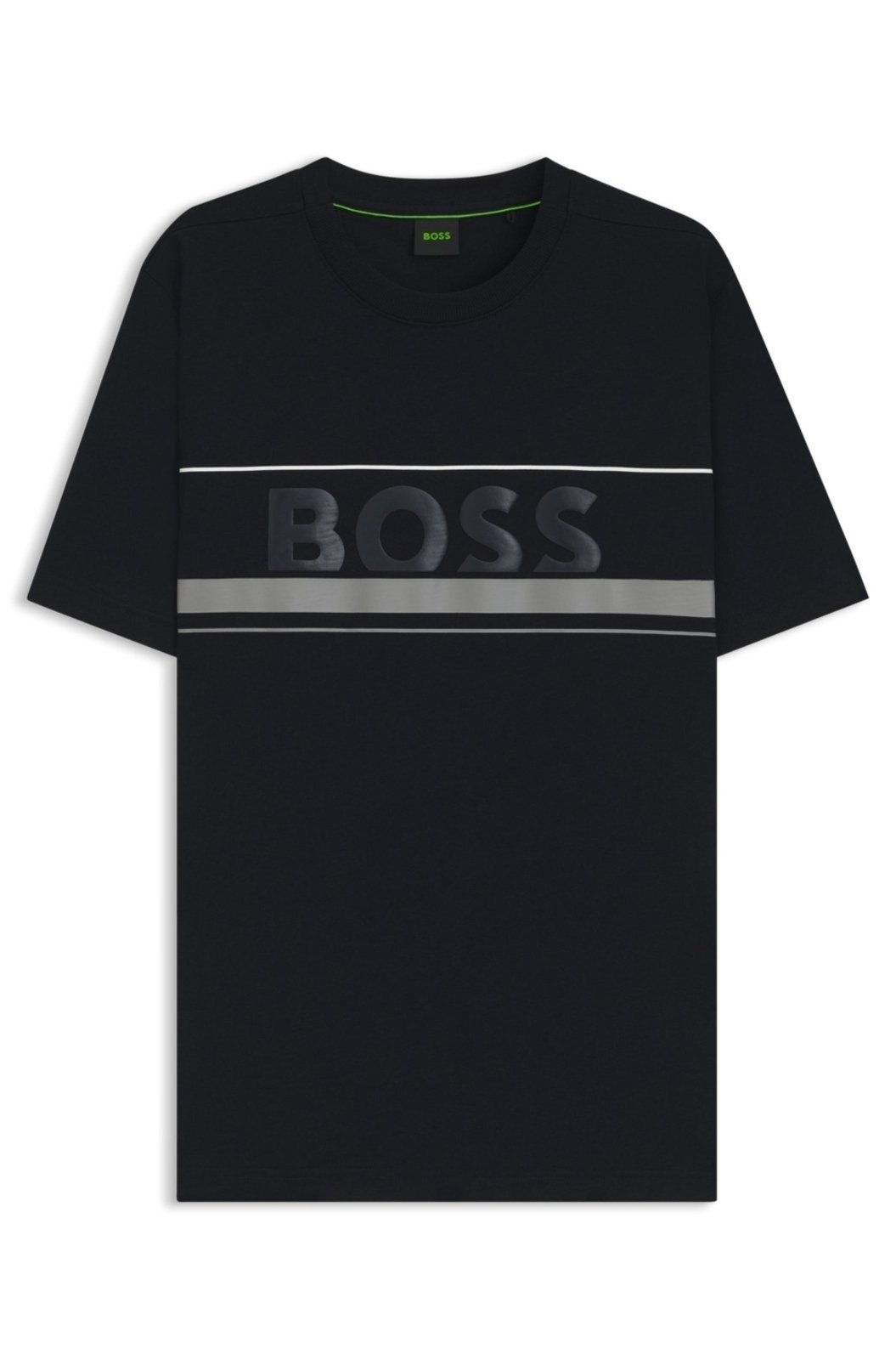 Camiseta Em Jersey De Algodão Com Riscas E Logo