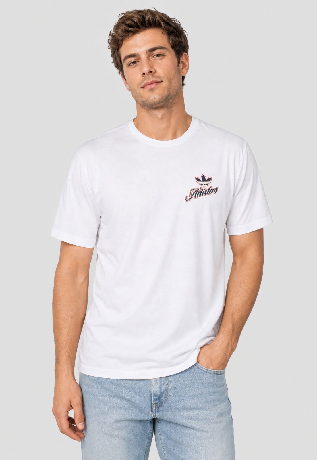 Camiseta Masculina adidas Originals Logo Branco