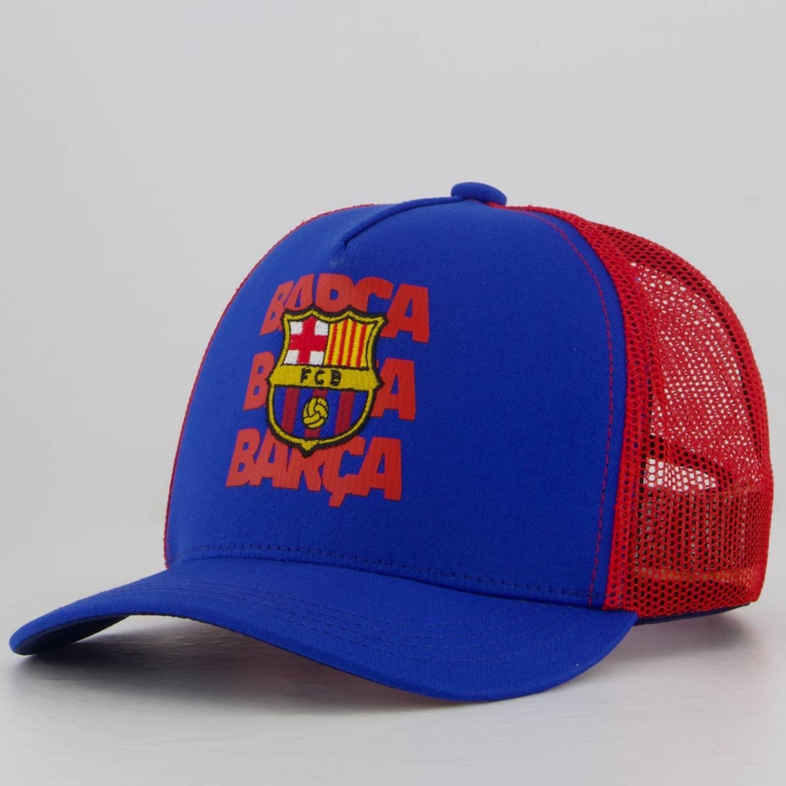 Infantil - Boné Barcelona Trucker Azul e Vermelho