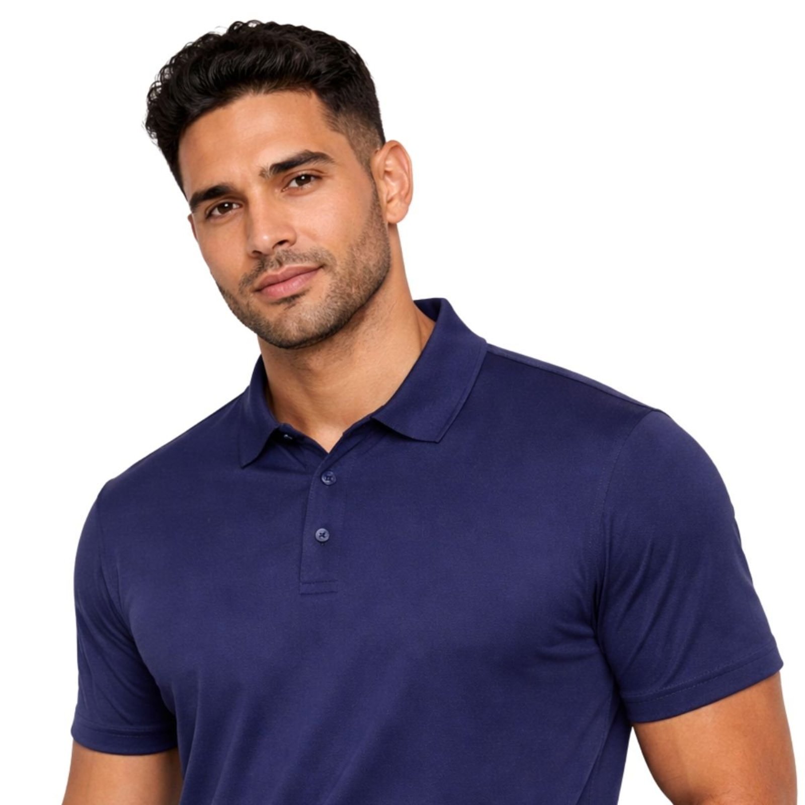Kit 2 Camisas Polo Masculina Poliamida Premium Marinho e Chumbo
