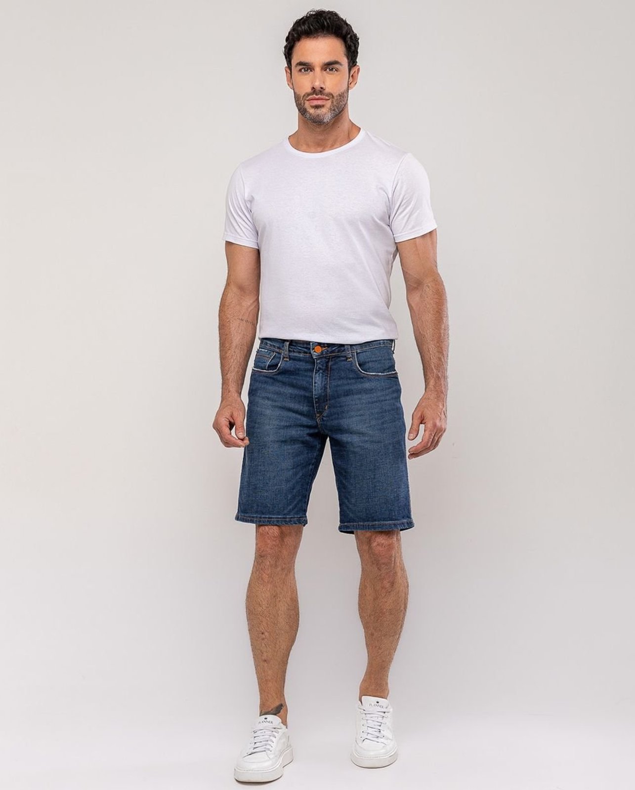 Bermuda Jeans Slim Fit Masculina 25096 Escura Consciência