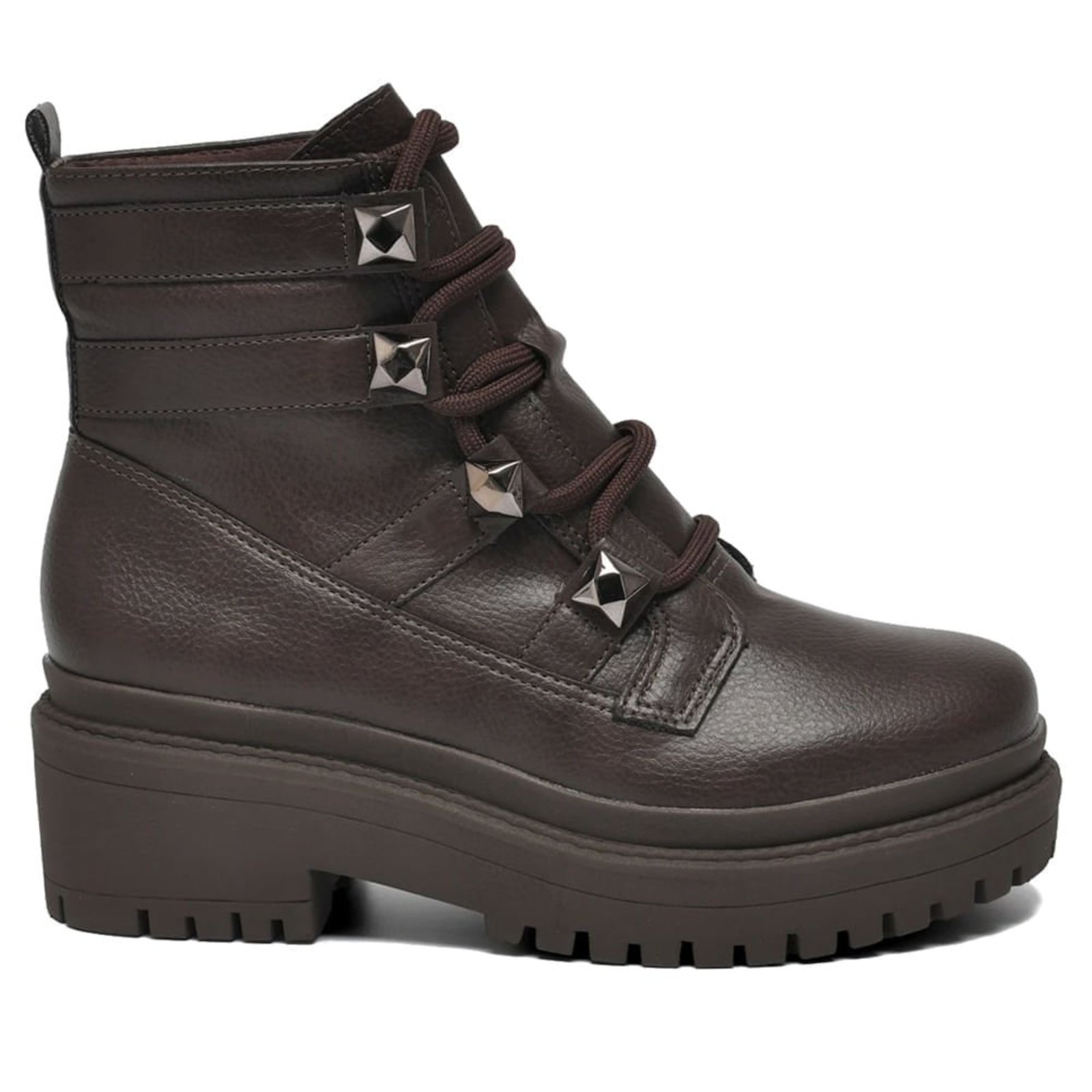 Bota Feminina Via Marte Biker Tratorada Marrom