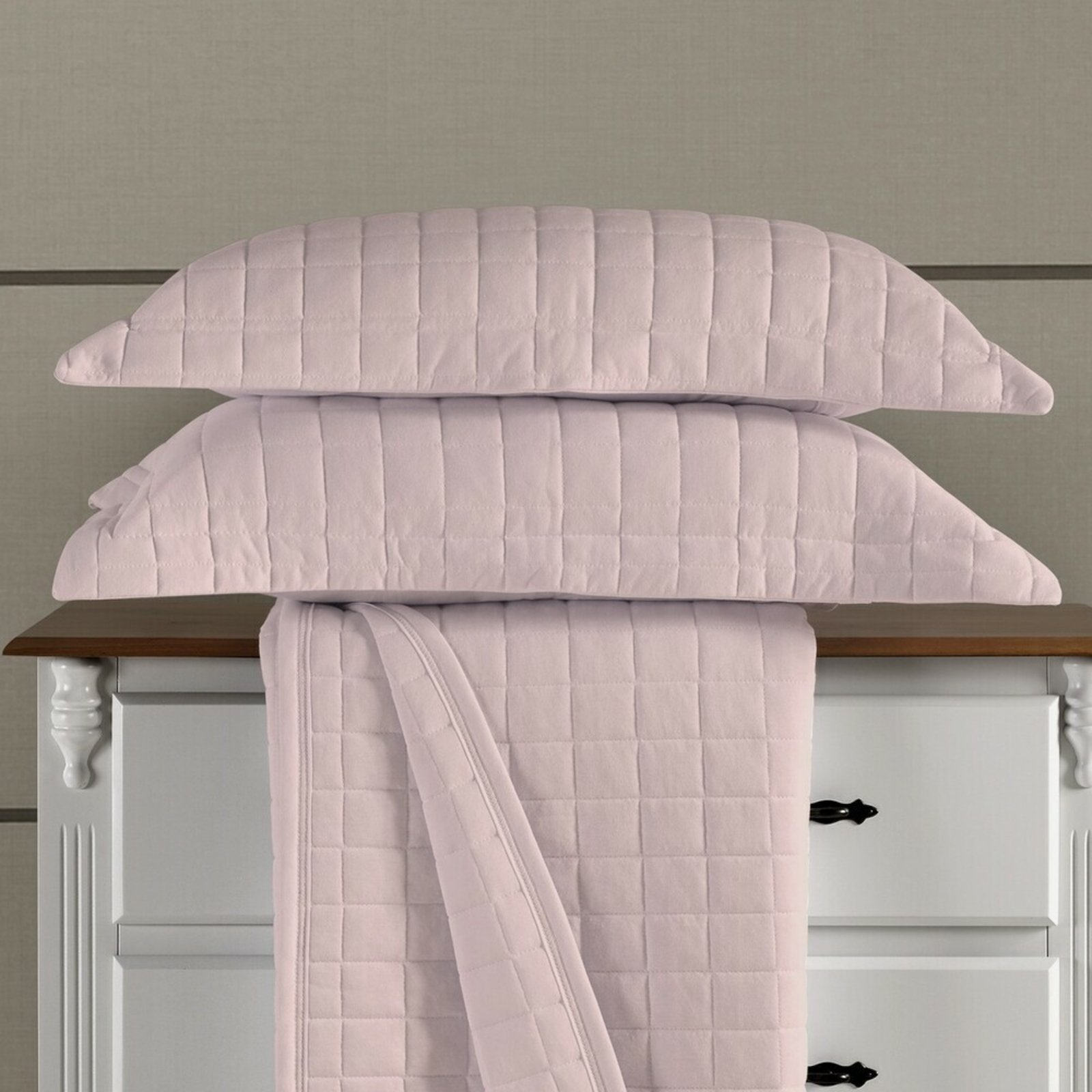 Kit Colcha Cobre Leito Casal Malha Algodão Bbc Rose