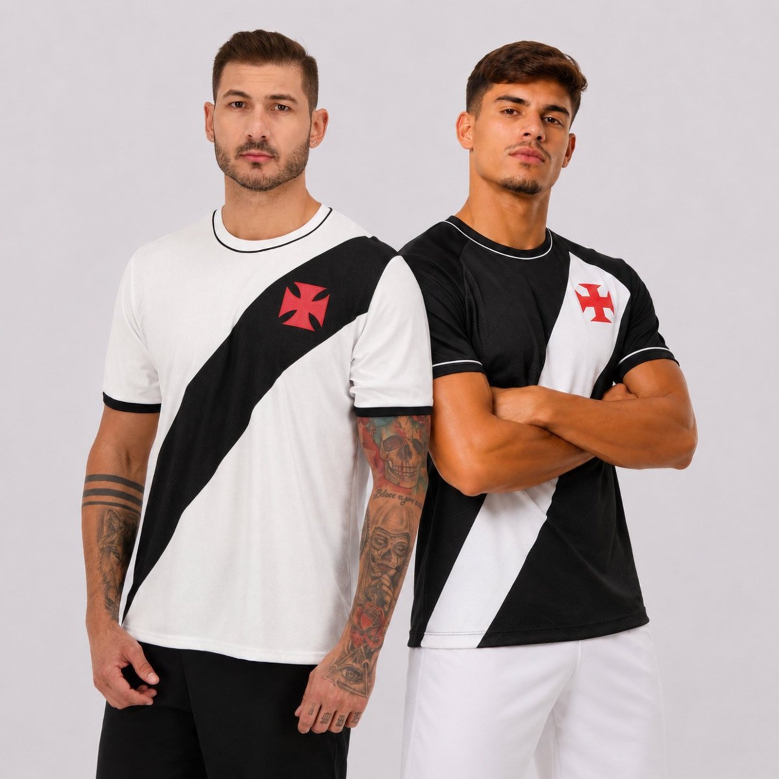Kit 2 Camisas Vasco Sou e Caravel Preto e Branco