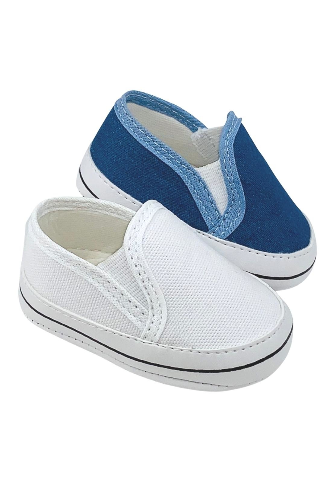 Infantil – Kit Com 2 Pares Tênis Iate De Para Recém Nascido Direto Da Fábrica Branco E Jeans