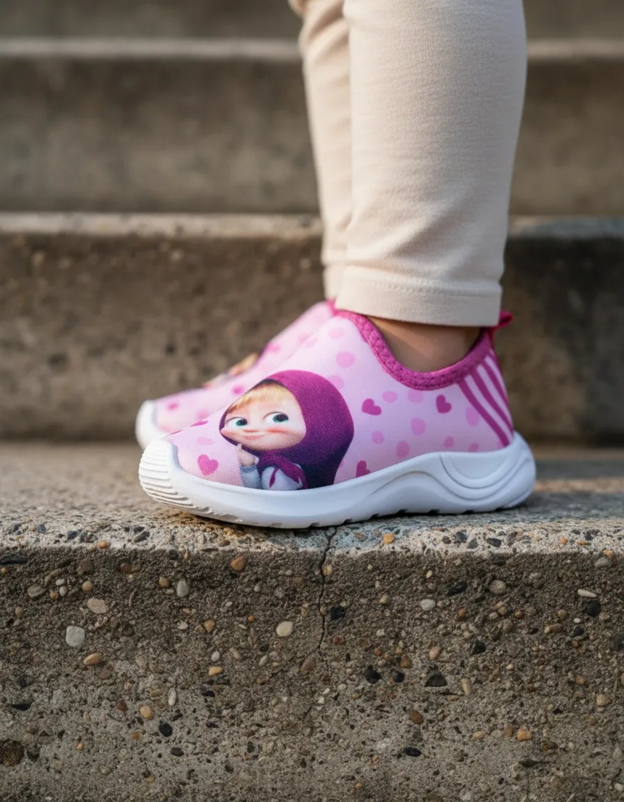 Infantil – Tênis Menina Calce Fácil Footz Personagem Masha Escolar Confortável e Macio Rosa